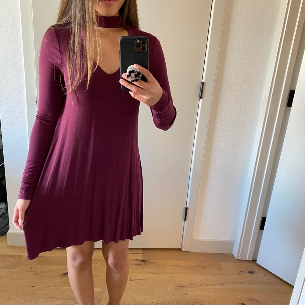 🍇 Choker High Neck Longsleeve Dress 🍇